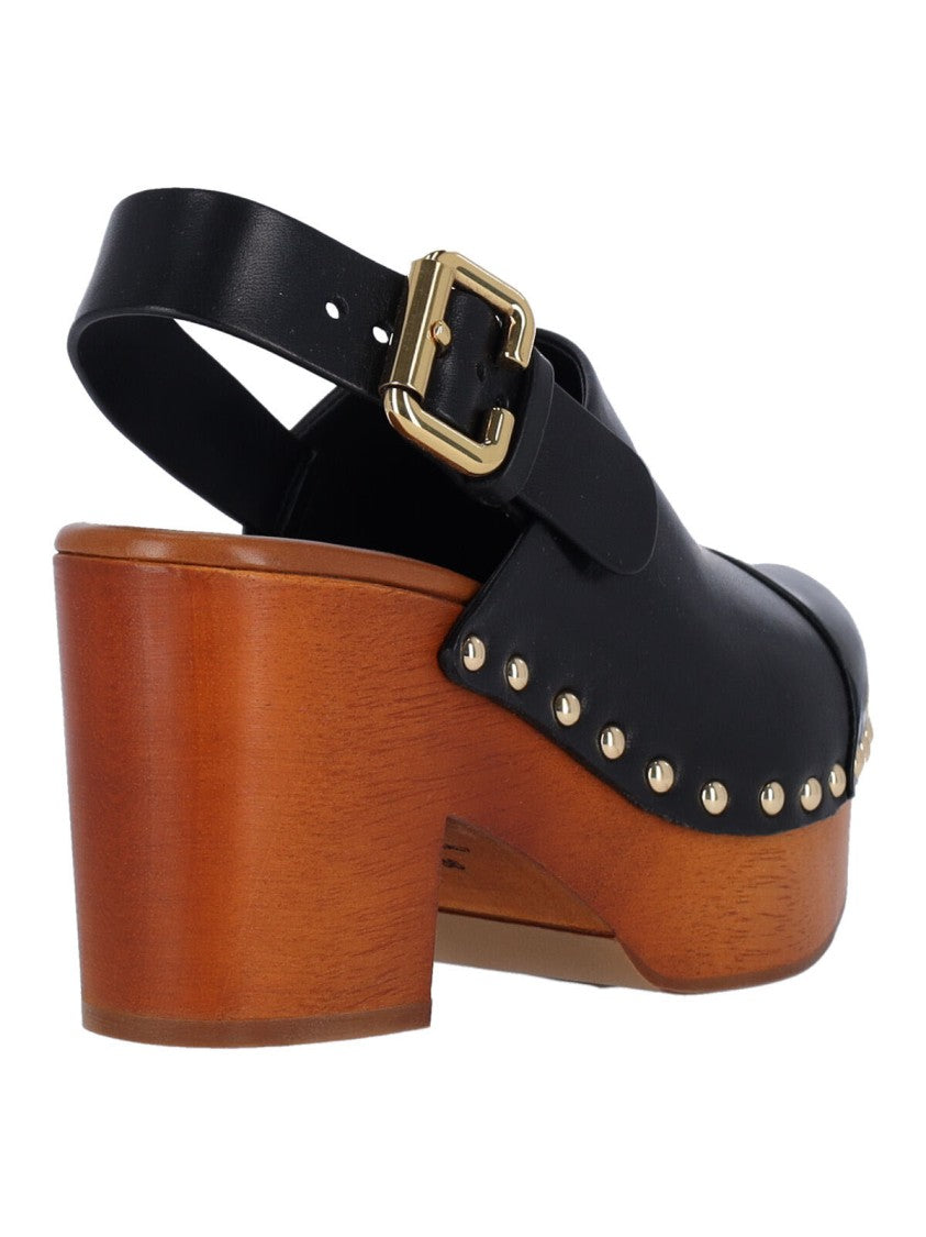Chloé "Jeannette" Wedge Sandals – Black