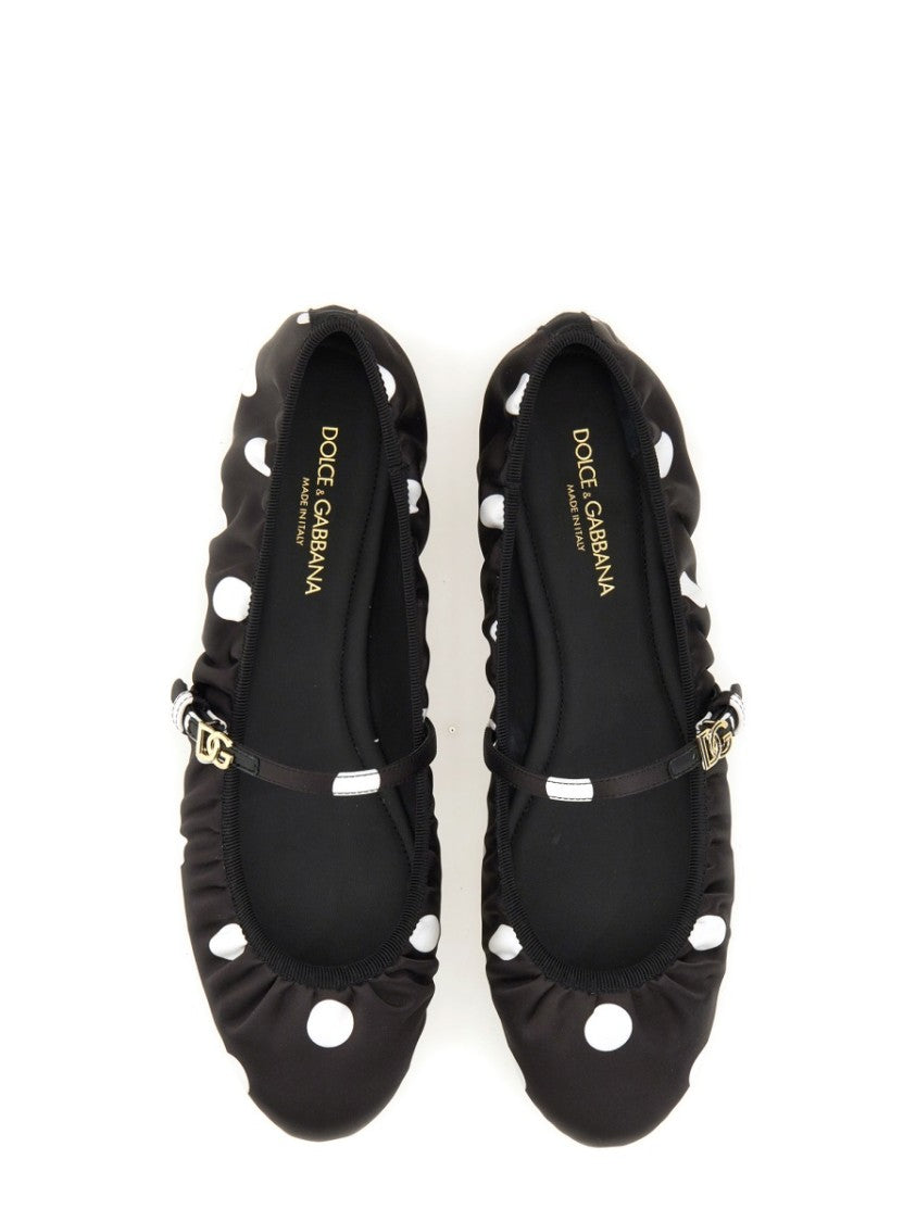 Dolce & Gabbana Printed Satin Ballerina