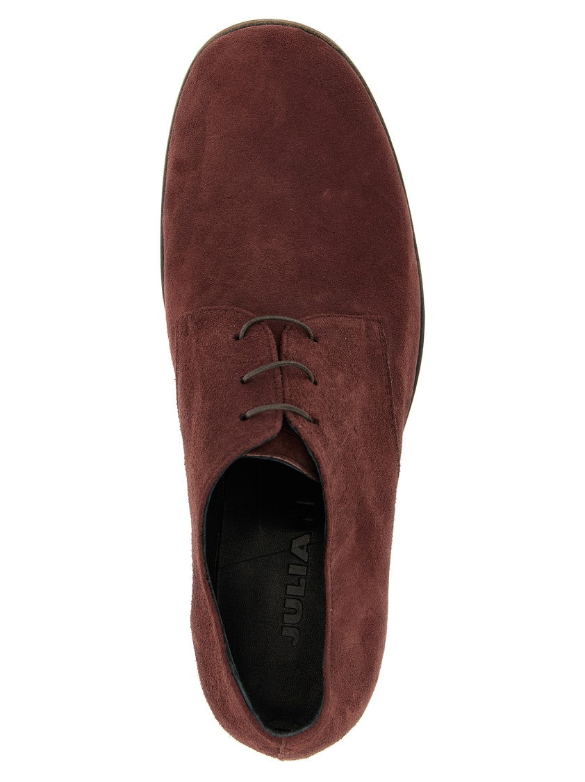 Julian Bordeaux Suede Lace-Up Shoes