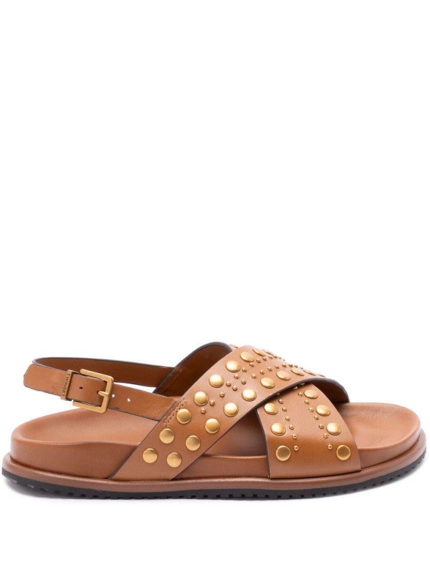 Twin-Set Buckle-Fastening Slingback Sandals With Stud Embellishments
