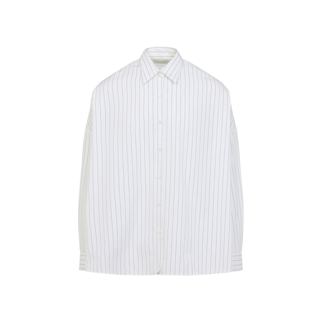 Dries Van Noten Pinstripe Button-Down Shirt In Soft Viscose-Cotton Blend