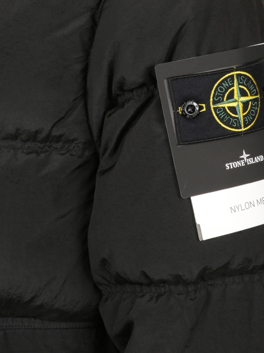 Stone Island Structured Black Coat With Minimalist Design