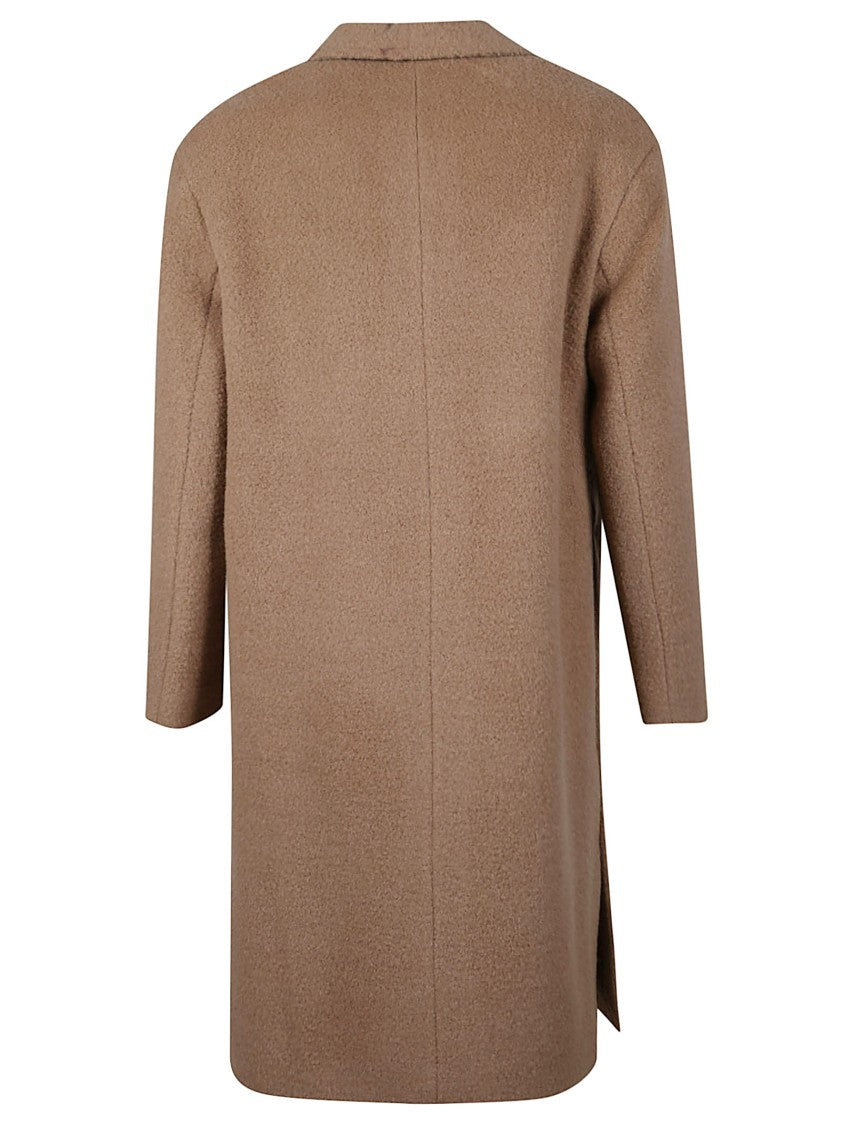 Amaranto Beige Tailored Coat With Notched Lapel