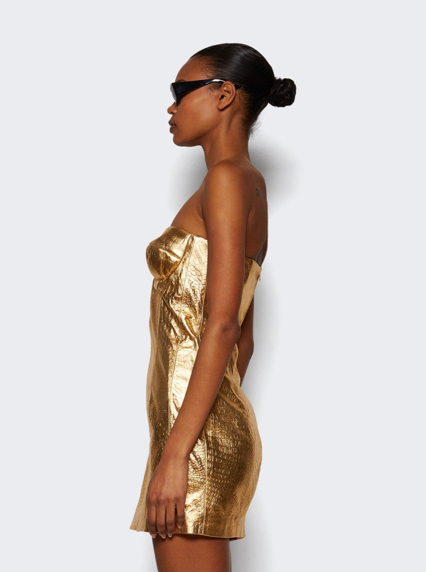 The New Arrivals By Ilkyaz Ozel Rochelle Leather Mini Dress - Solar Eclipse