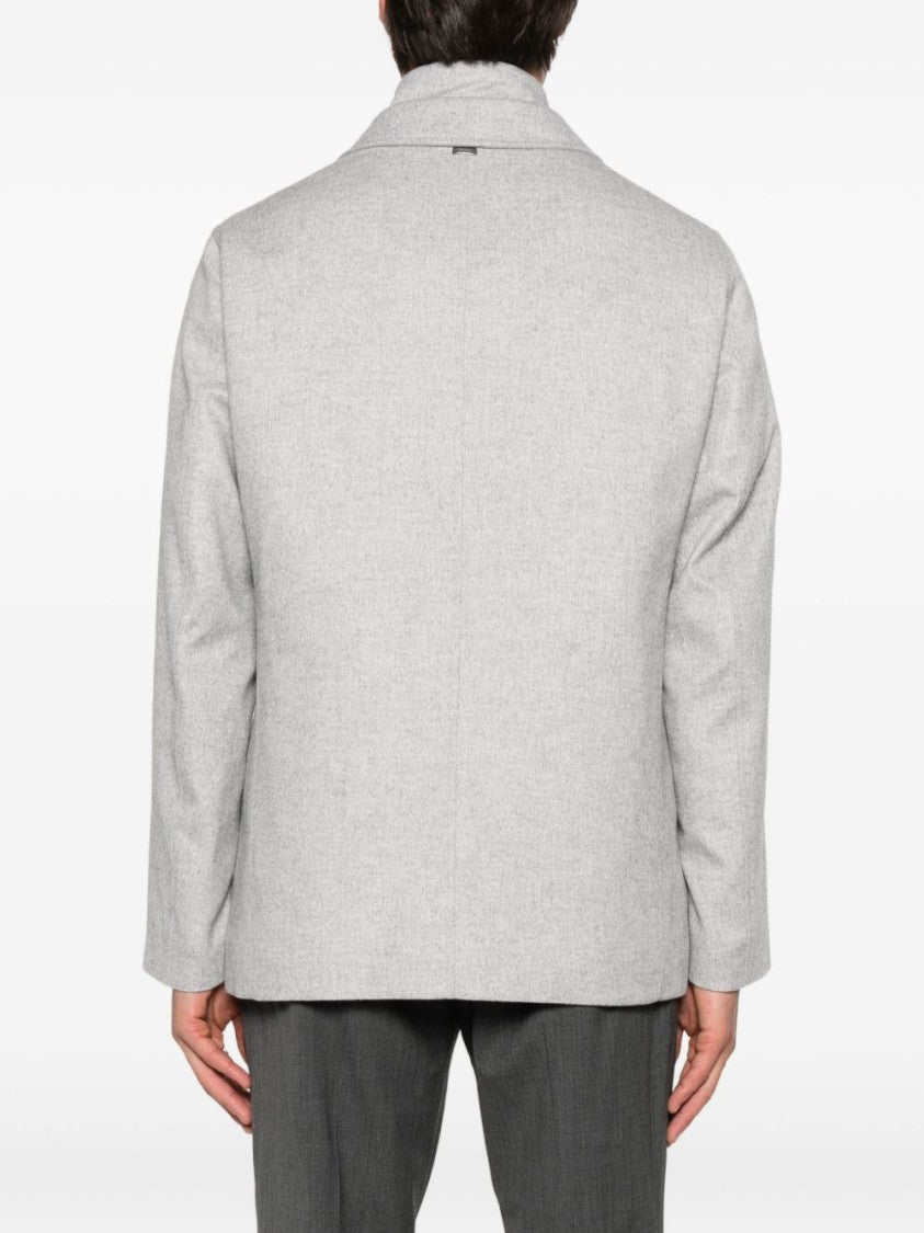 Herno Tailored Grey Jacket With Notched Lapel