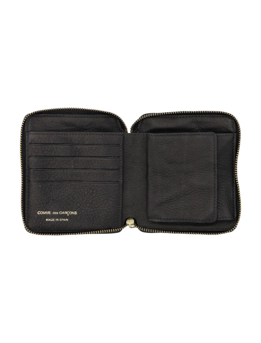 Comme Des Garçons Textured Leather Compact Zip Wallet