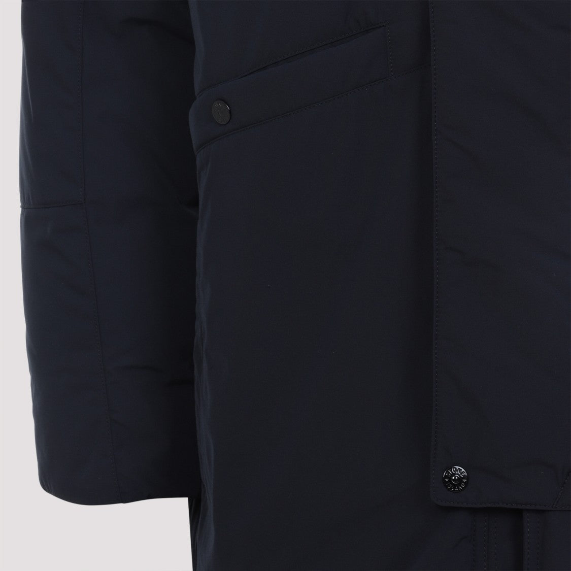 Stone Island Navy Blue Polyester Long Parka