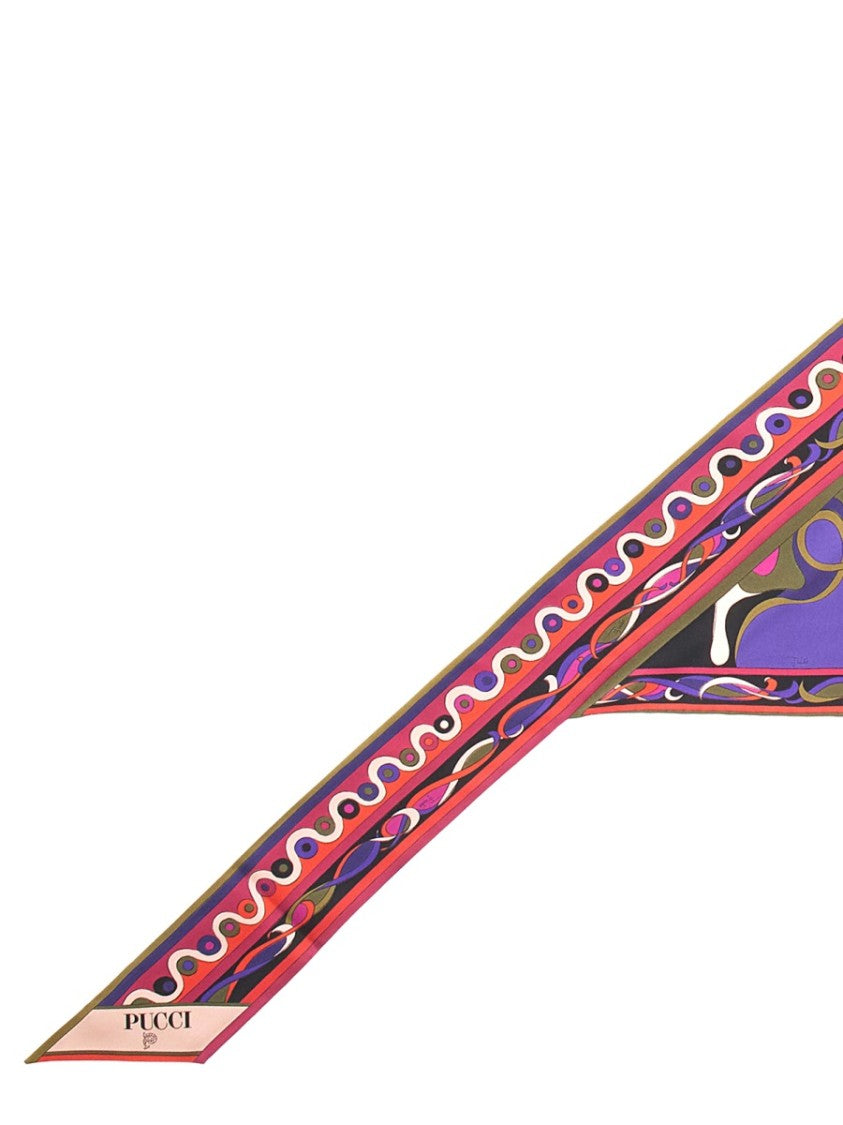 Pucci "Bandeau" Triangle Scarf In Orchid Print