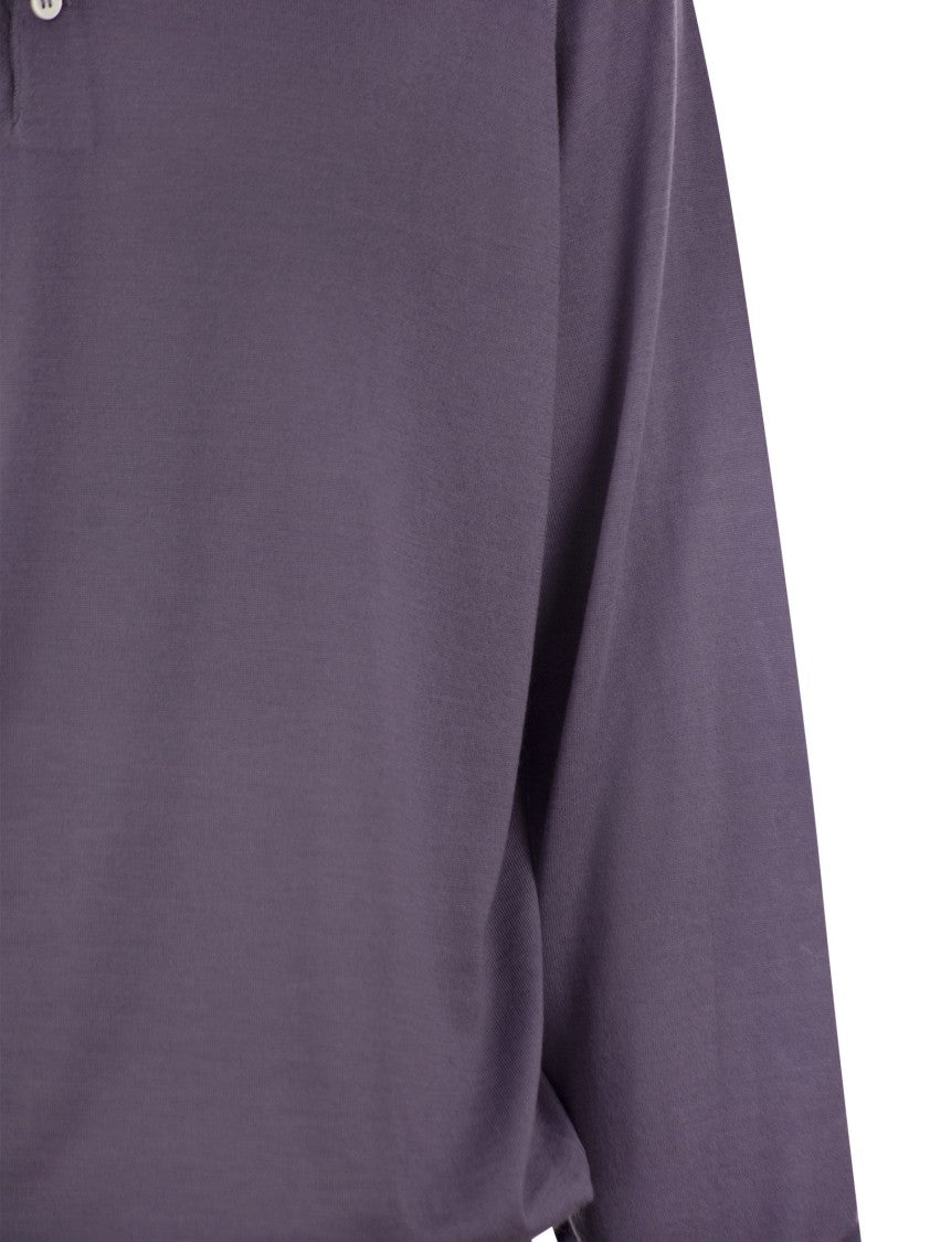 Brunello Cucinelli Polo Style Virgin Wool And Cashmere Sweater