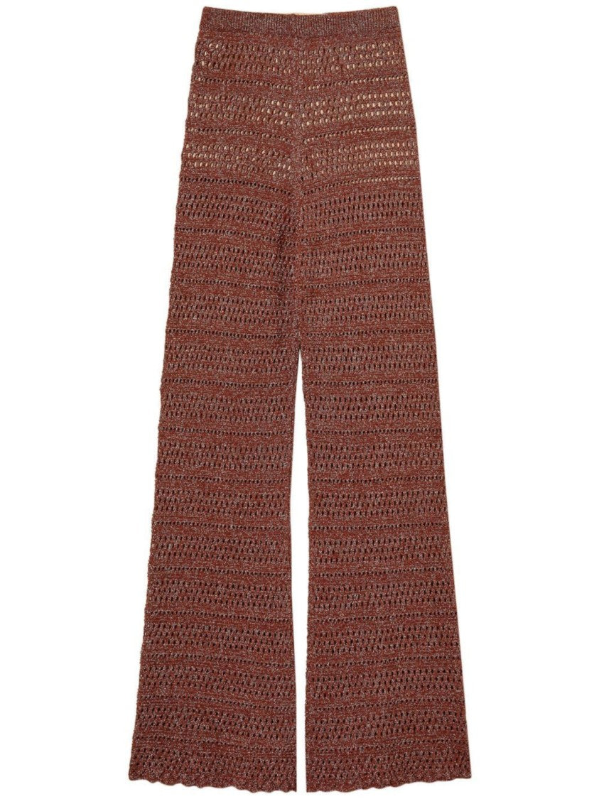 Twin-Set Wide-Leg Crochet Knit Pants
