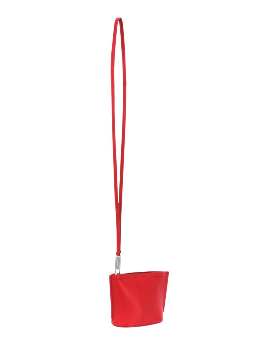 Ferragamo Pebbled Leather Micro Logo Pouch With Extended Strap