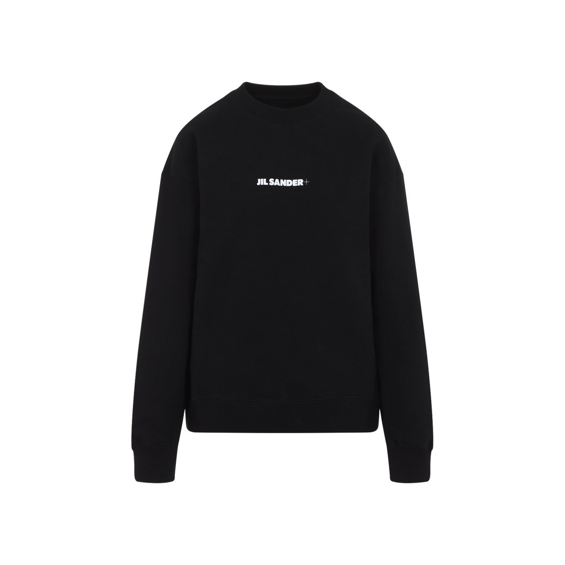Jil Sander Minimalist Black Cotton Sweatshirt With Subtle Logo