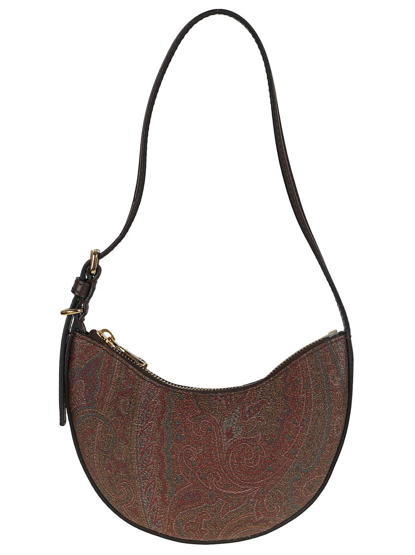 Etro Crescent-Shaped Handbag With Rich Paisley Pattern