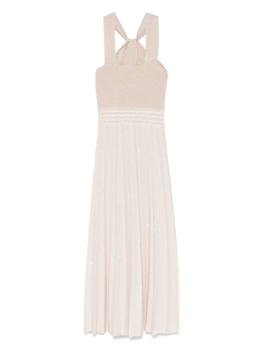 D. Exterior Plissé Detail Dress With Twist Neckline