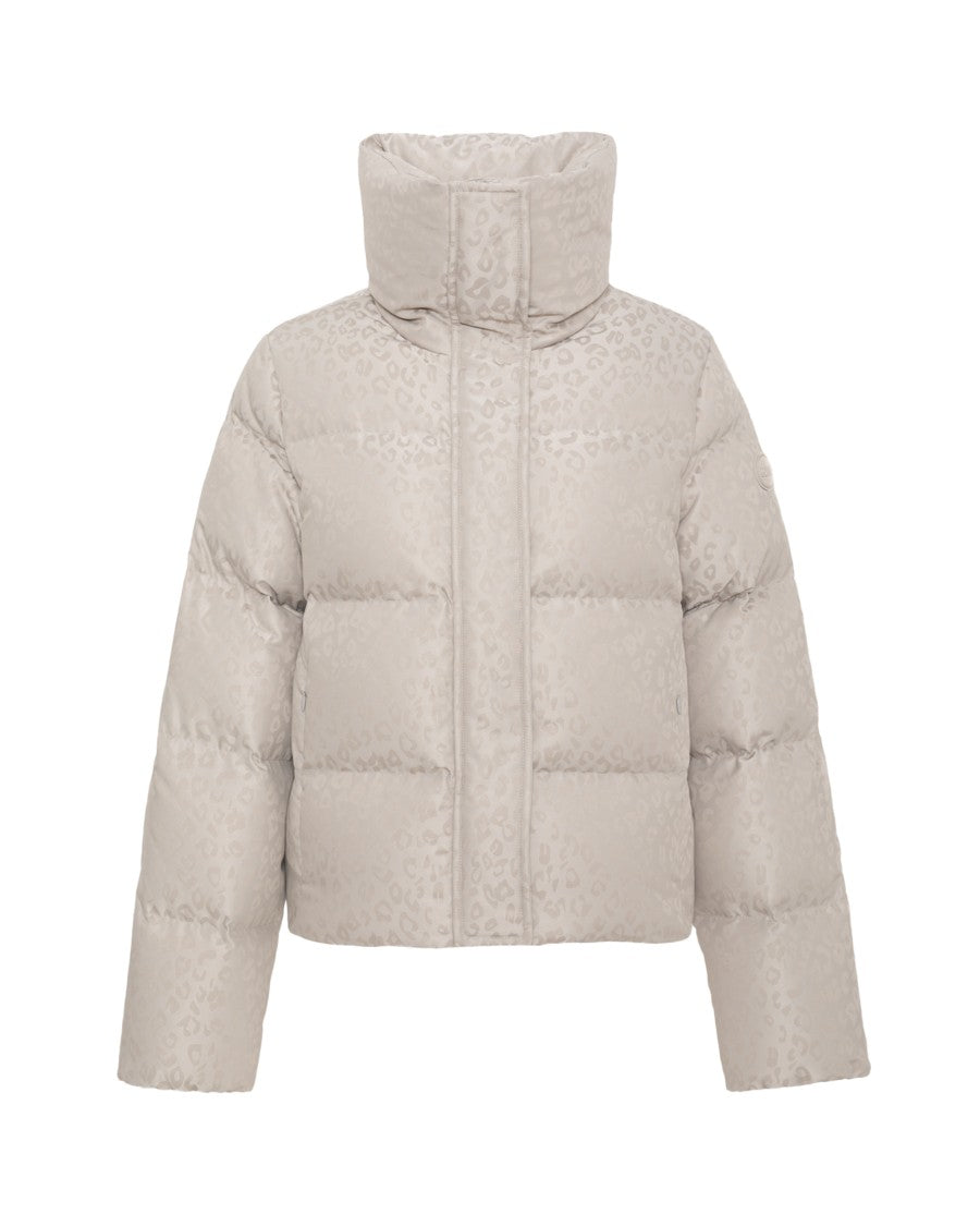 Colmar Originals Cropped Puffer Jacket With All-Over Animal Print
