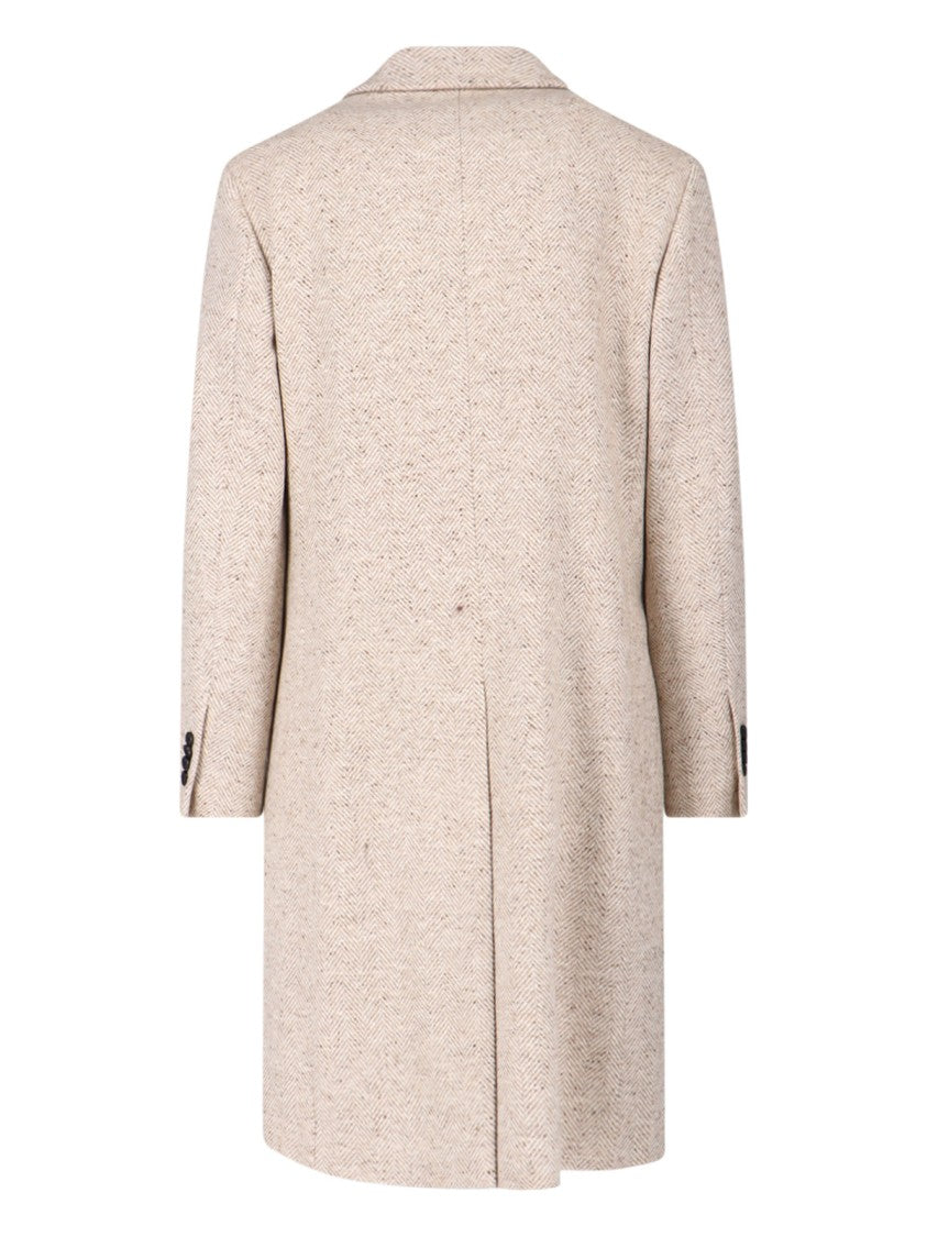 Lardini Single-Breasted Coat – Beige