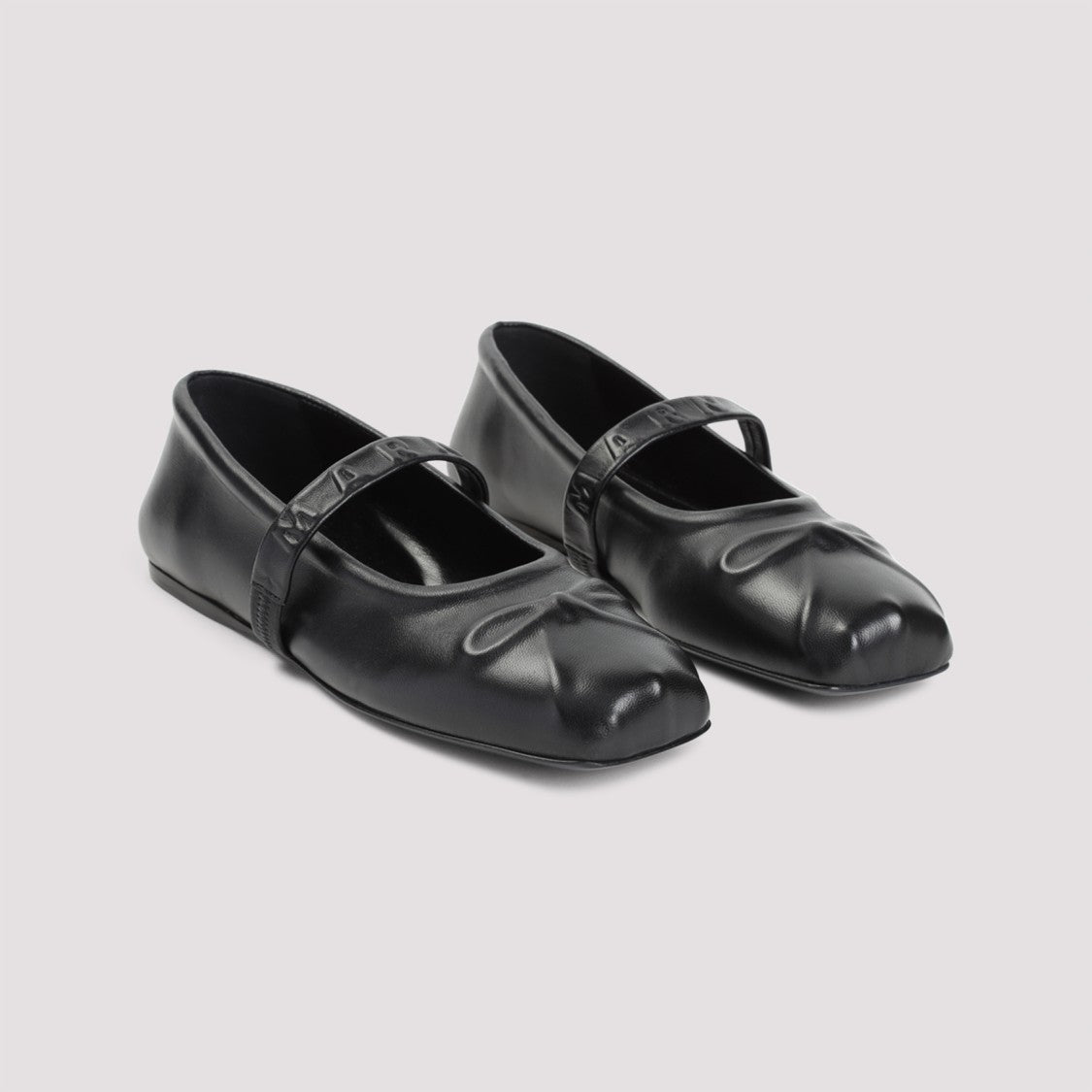 Marni Black Ovine Leather Mary Jane Ballerinas