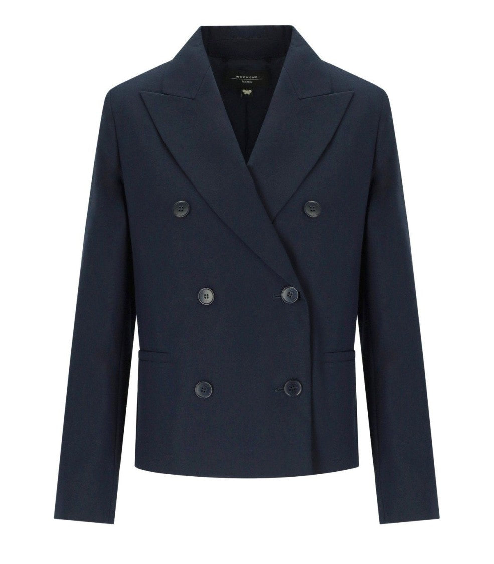 Max Mara Tappeto Blue Double-Breasted Blazer