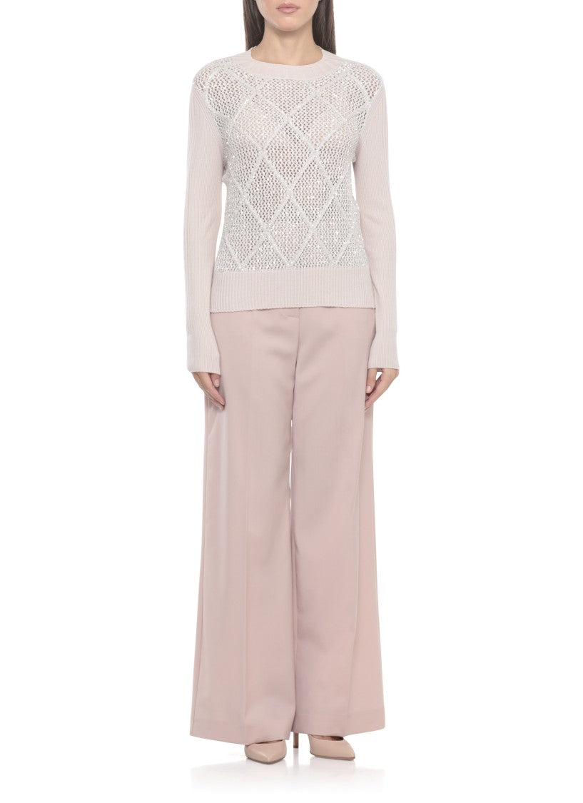 D. Exterior Pink Wool Sweater