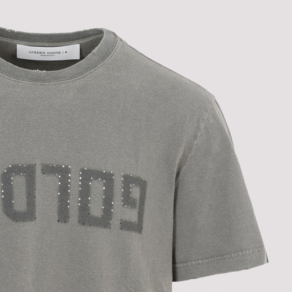 Golden Goose Perforated Green Cotton T-Shirt