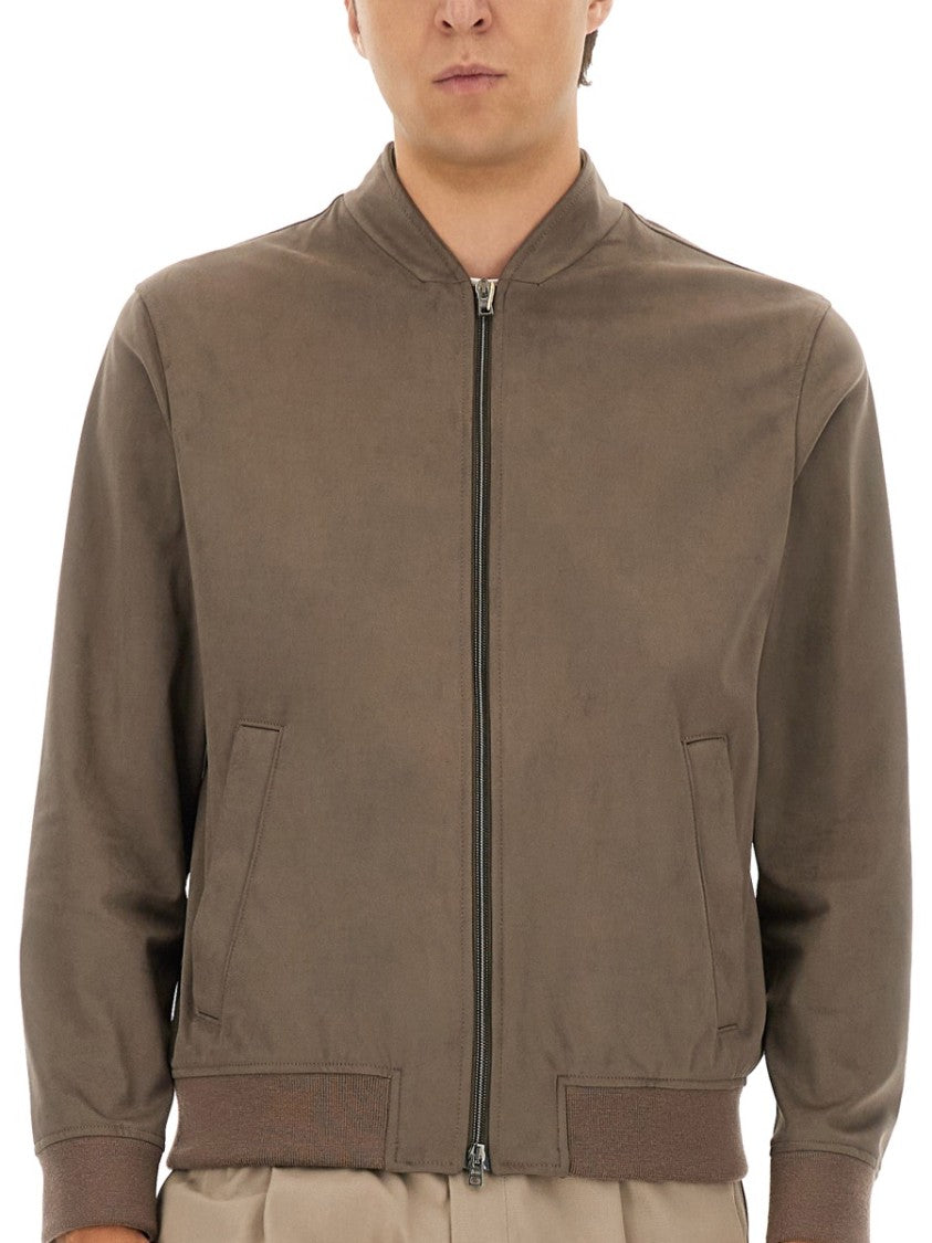 Herno "Resort" Bomber Jacket In Suede Alternatives