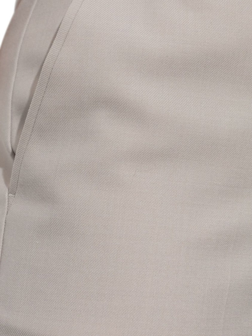 Victoria Beckham Tailored Beige Trousers With Front Fastening