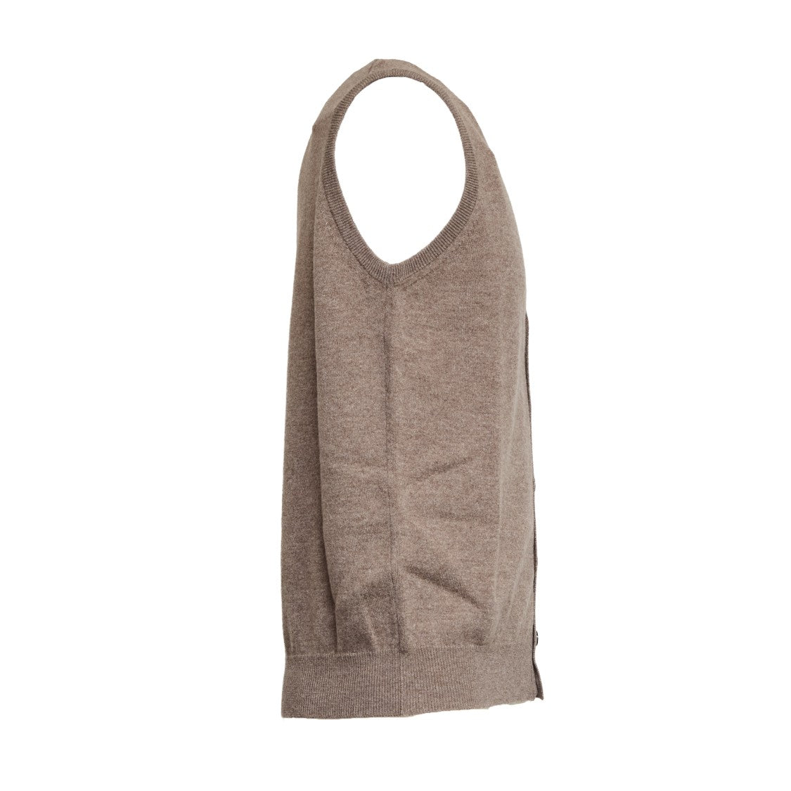 Filippo De Laurentiis Buttoned Grey Wool-Cashmere Gilet With Ribbed Detailing