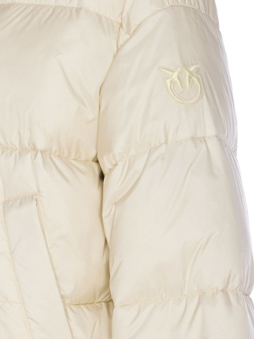 Pinko Cropped Puffer Jacket With High Collar