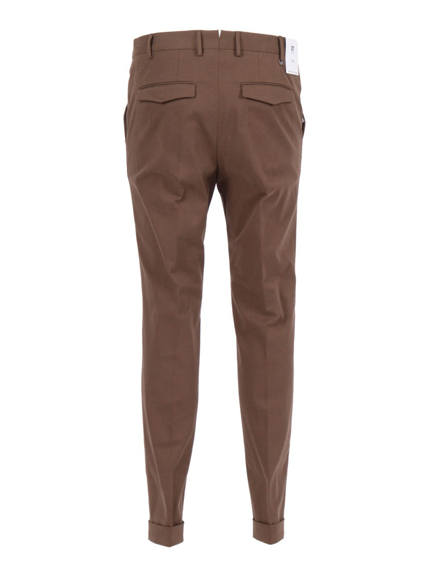 Pt01 Flat Front Pants With Diagonal