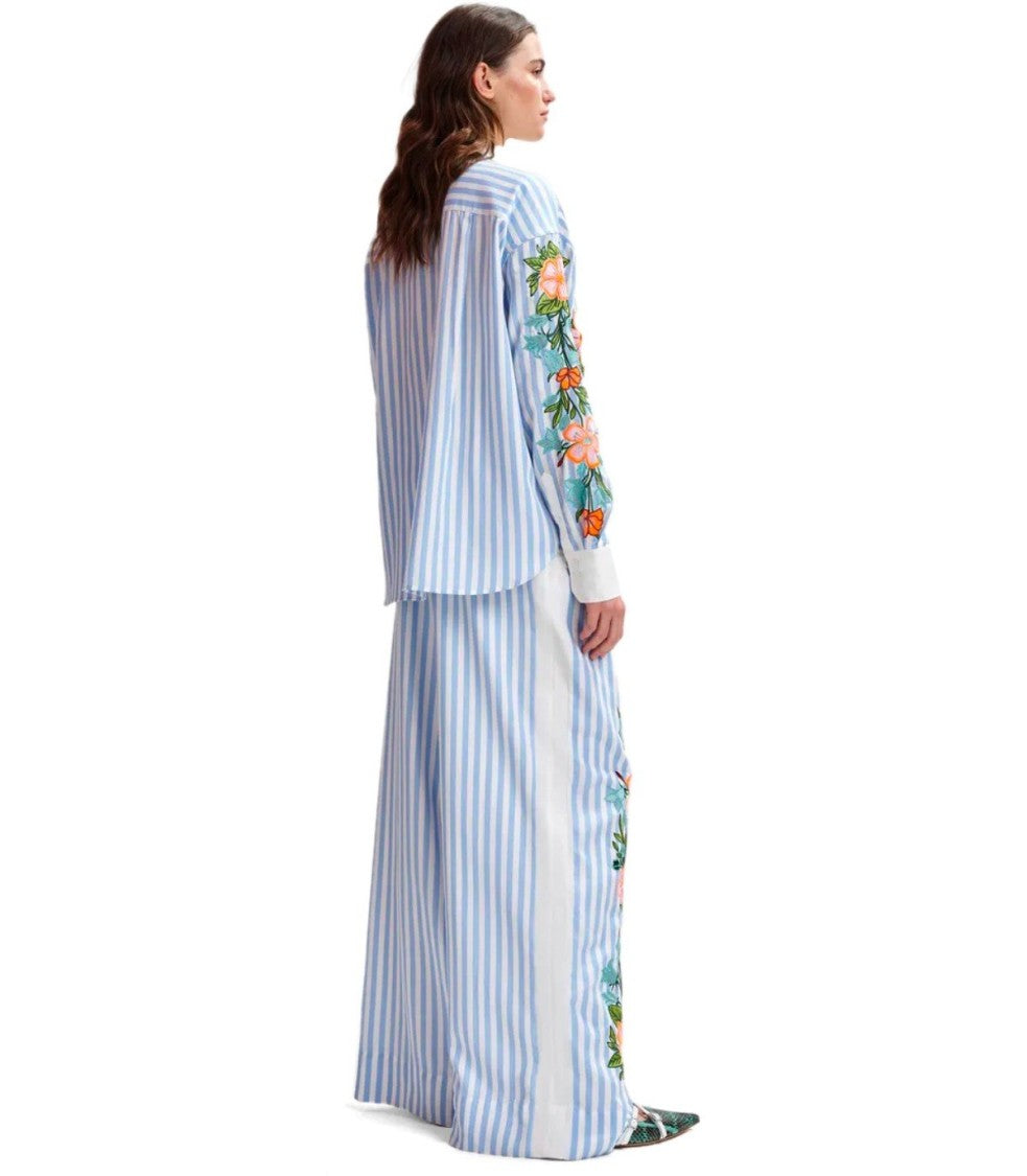Essentiel Antwerp Hevon2 White And Light Blue Pants