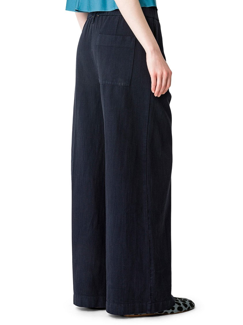 Forte Forte High-Waisted Wide-Leg Trousers In Textured Cotton-Viscose Blend