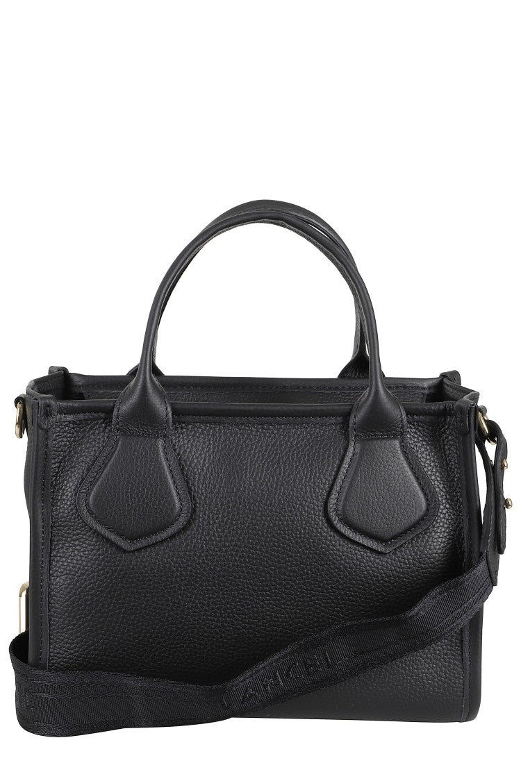 Lancel Textured Rectangular Handbag With Embossed Logo