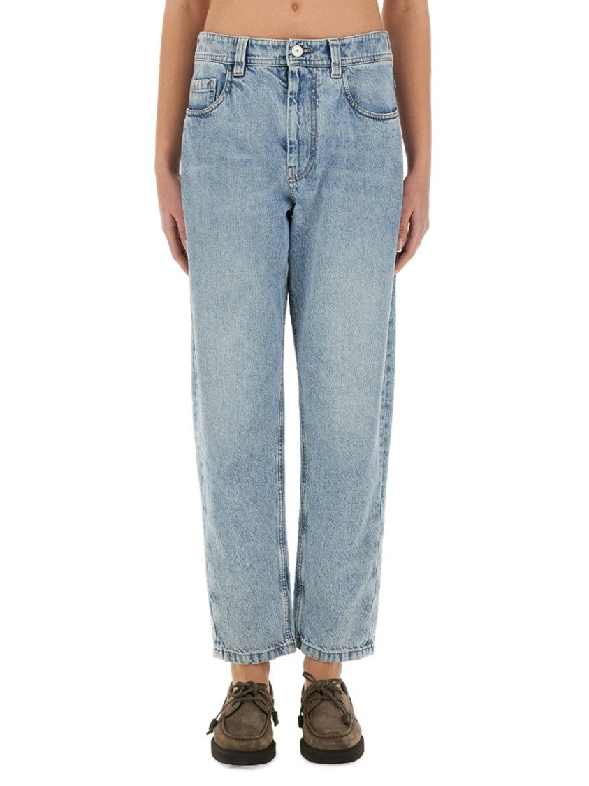 Brunello Cucinelli "Baggy Tapered" Denim Pants
