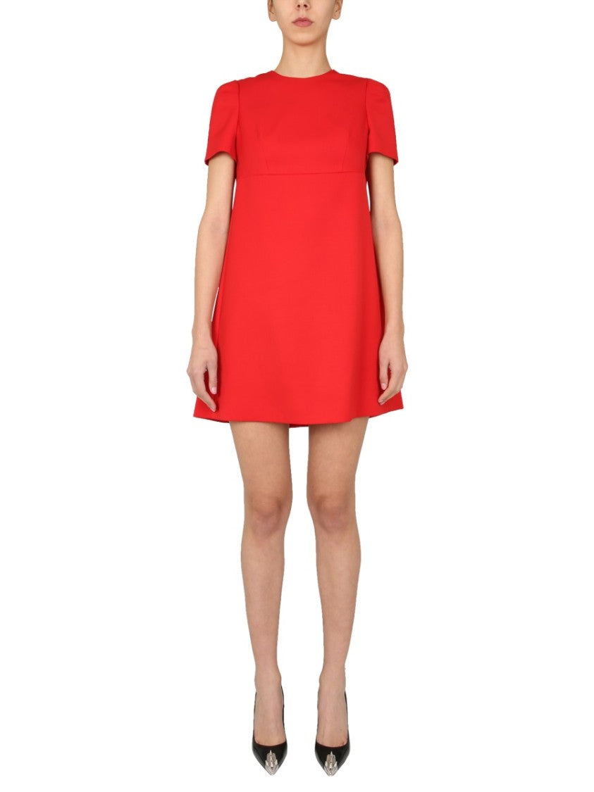 Alexander Mcqueen A-Line Dress With Pleated Cape Detail