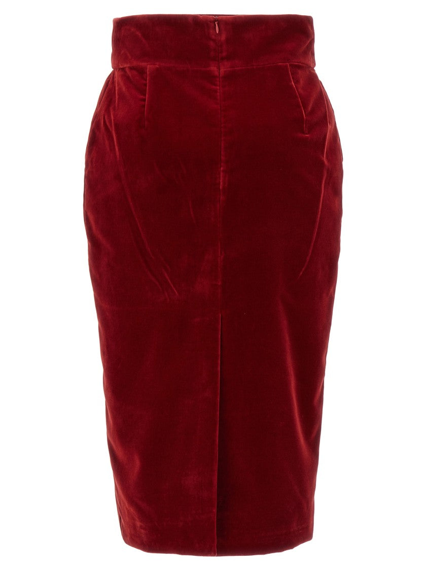 Alexandre Vauthier Velvet Midi Skirt