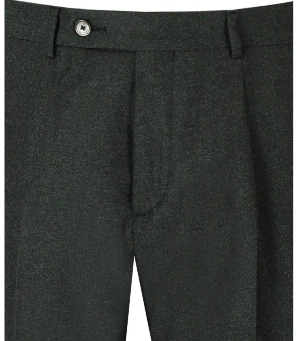Manuel Ritz Dark Green Tailored Suit With Wide Lapel And Slim Fit Trousers