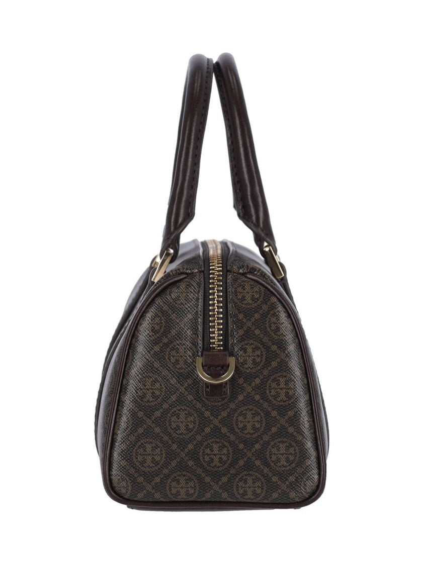 Tory Burch Mini Shoulder Bag "Barrel T Monogram" – Brown