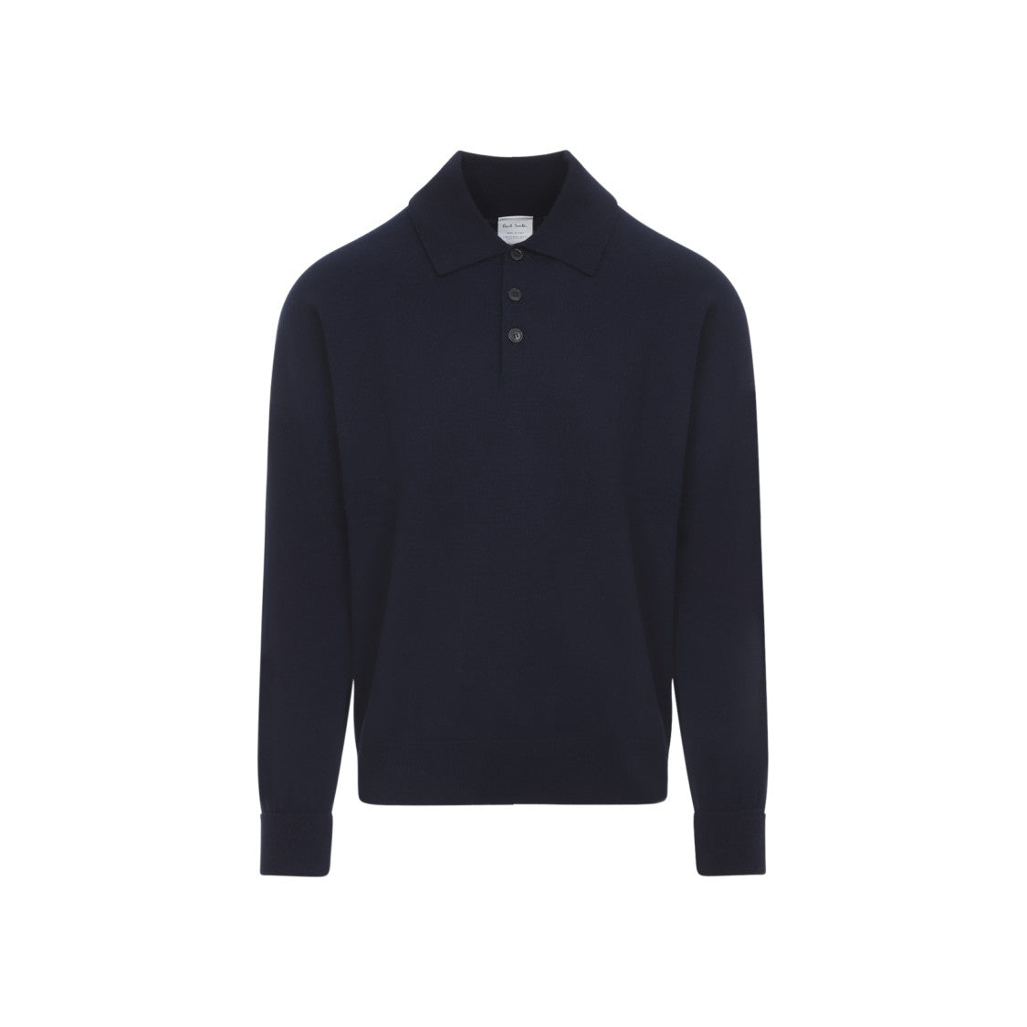 Paul Smith Ls Navy Blue Cashmere Polo