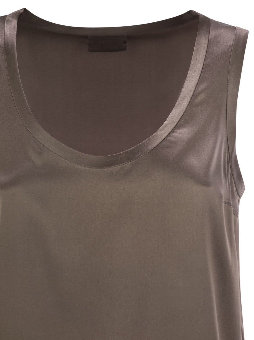 Brunello Cucinelli Stretch Silk Satin Top
