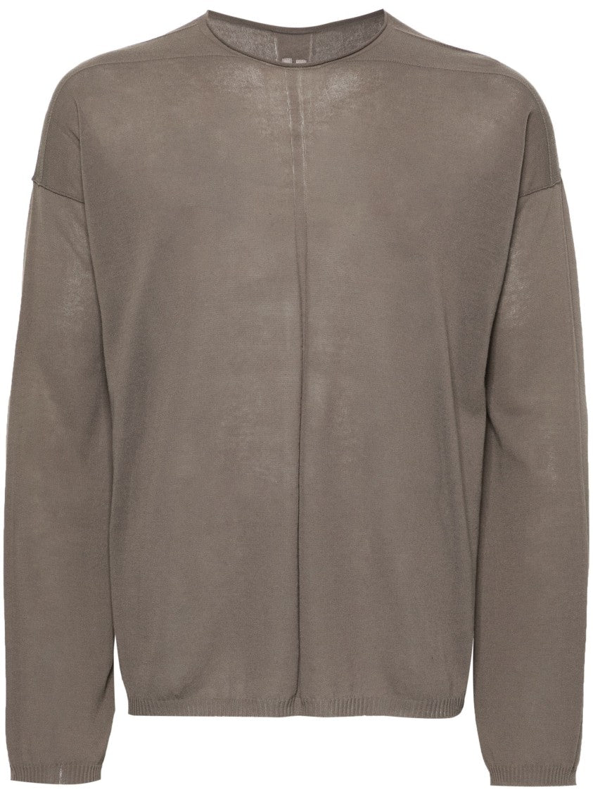 Rick Owens Relaxed Fit Beige Cotton Sweater