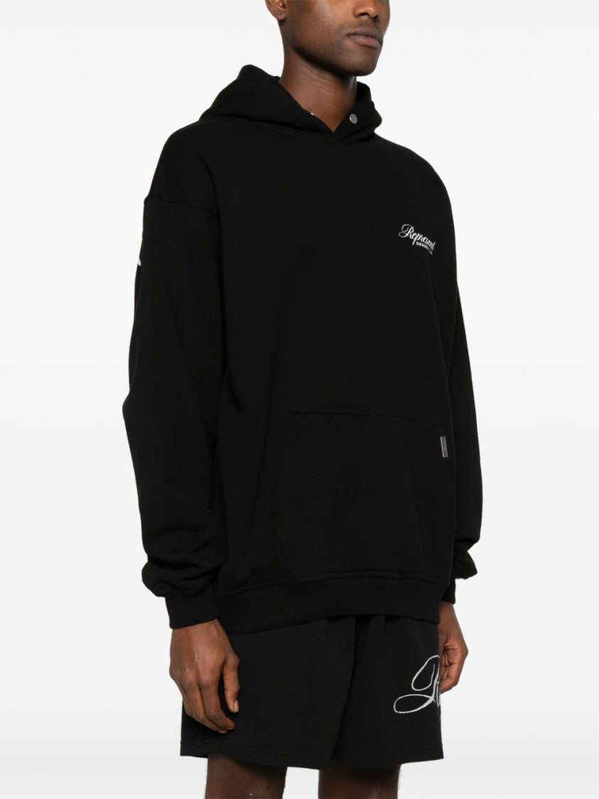 Represent Black Hoodie With Logo Print