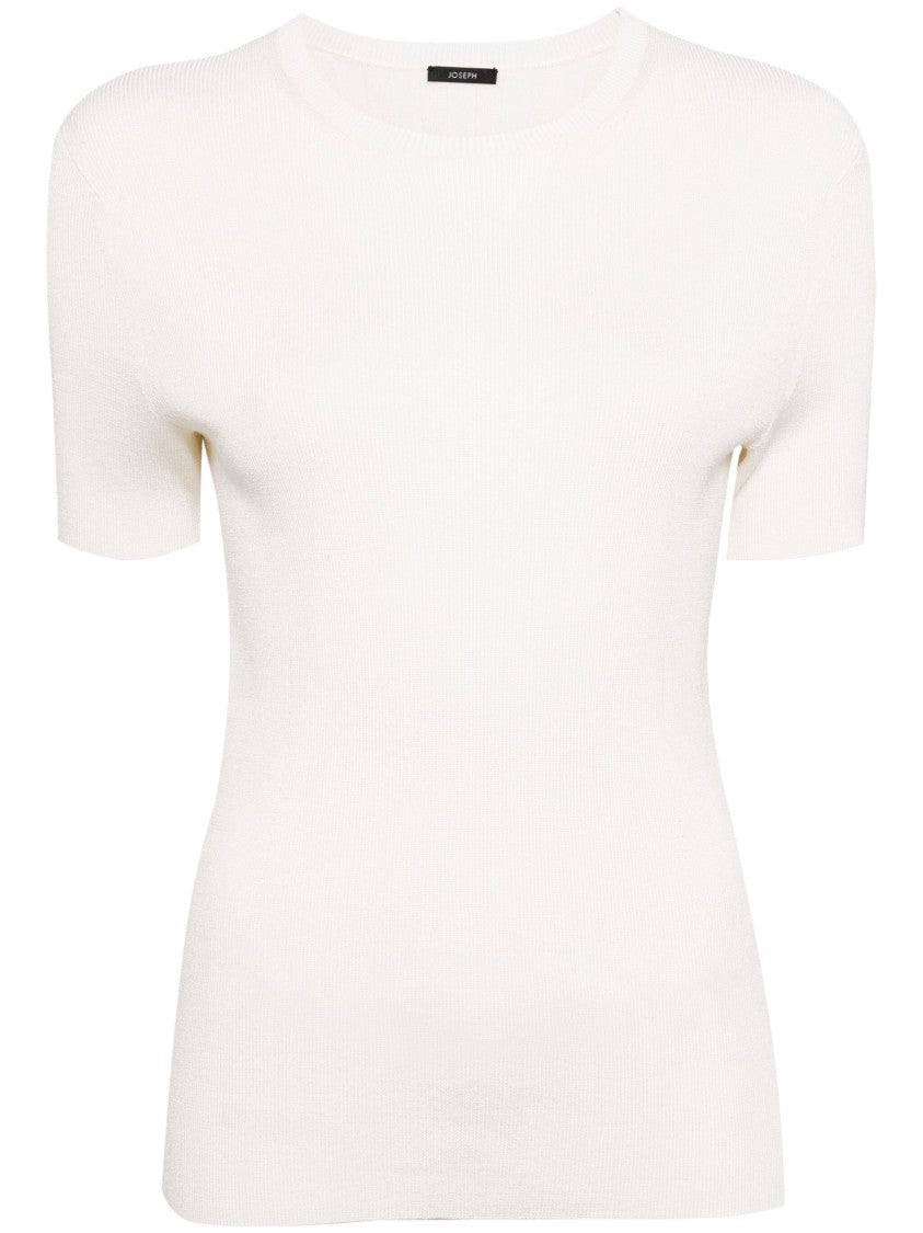 Joseph Short Sleeve Satin Ribbed T-Shirt