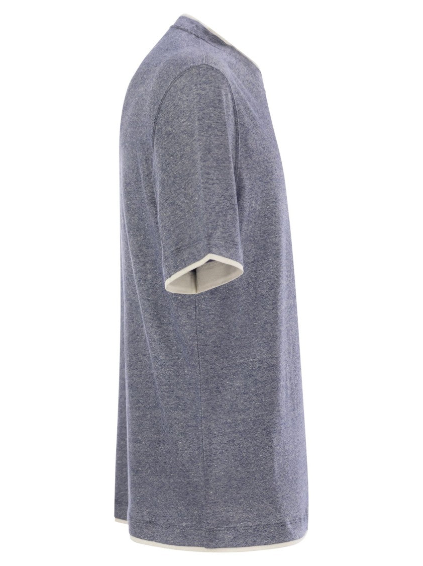 Brunello Cucinelli Crew-Neck T-Shirt In Linen