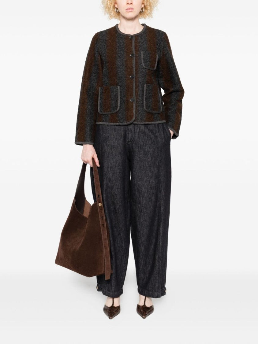 Yerse Wide-Leg Gray Trousers With High Waist