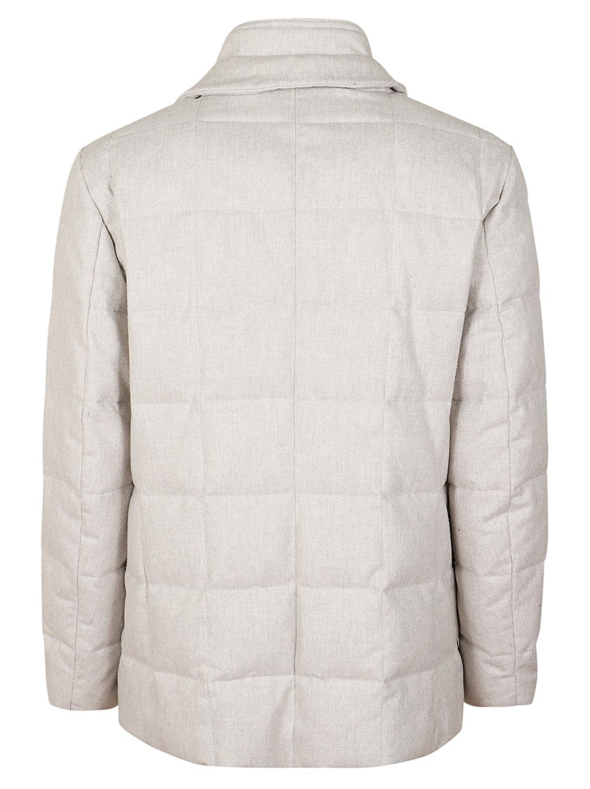 Fay Tailored Quilted Jacket With Classic Lapel Collar