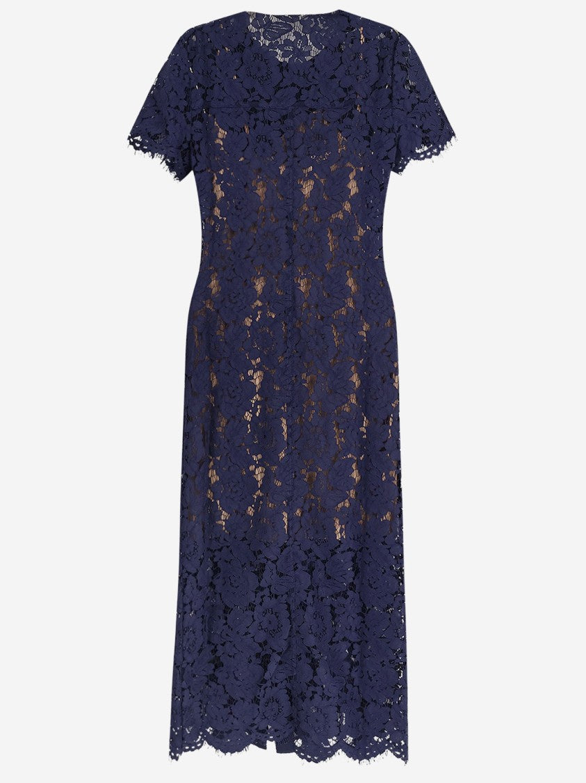 Self-Portrait Contrasting Lace Collar Midi Dress