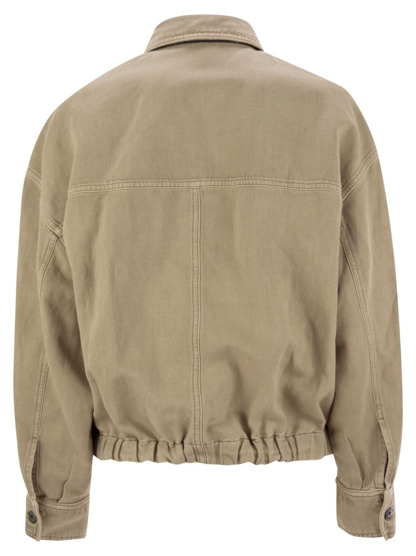 Brunello Cucinelli Four-Pocket Jacket In Garment-Dyed Cotton-Linen Cover-Up