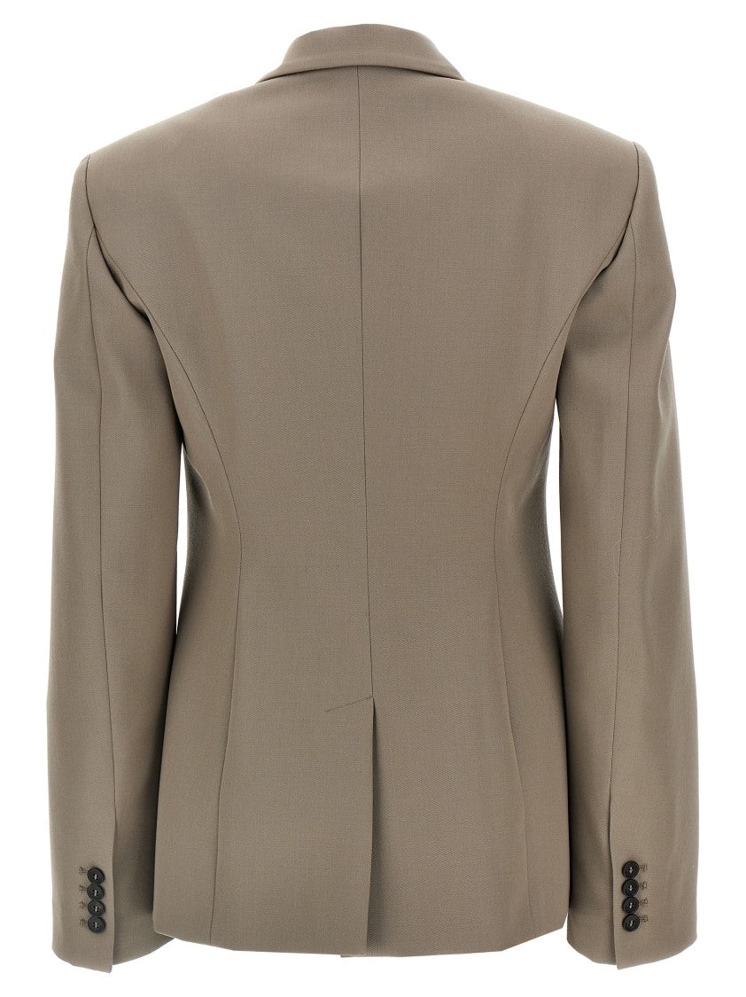 The Attico Flared Design Single-Breasted Wool Blazer