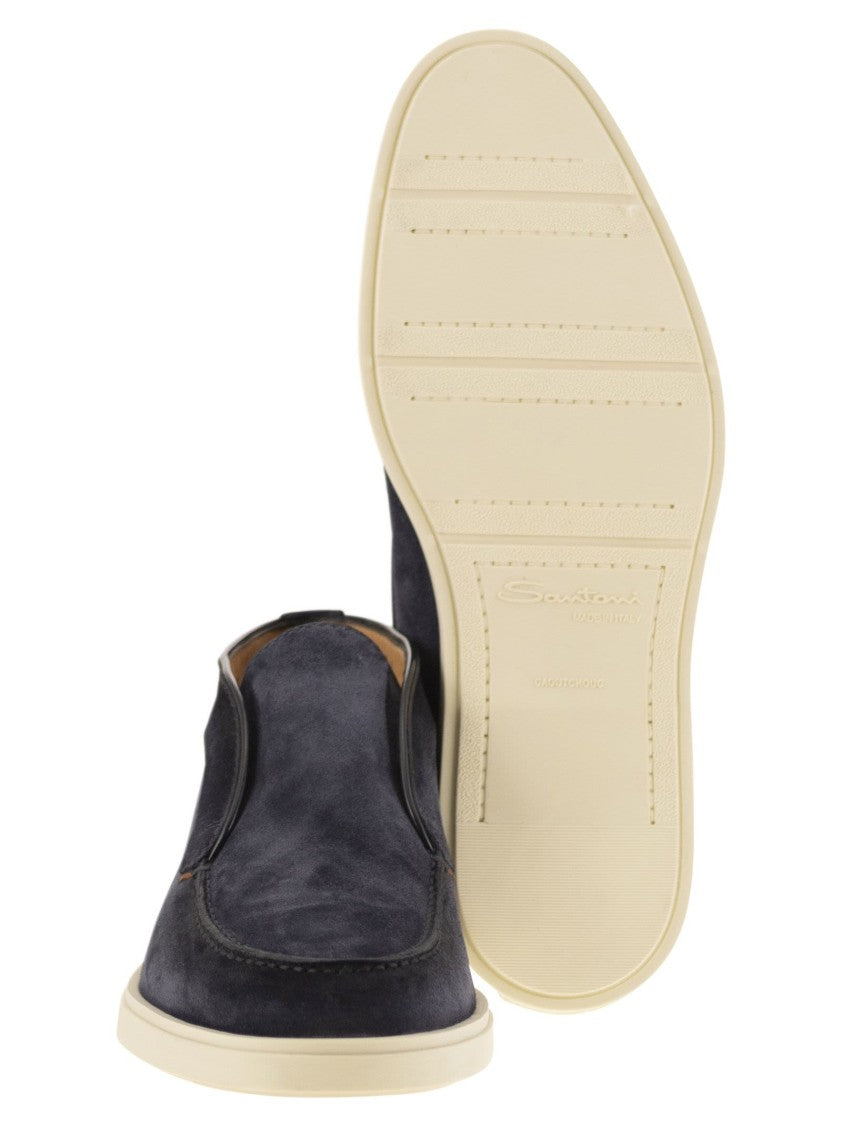 Santoni Blue Suede Desert Boot