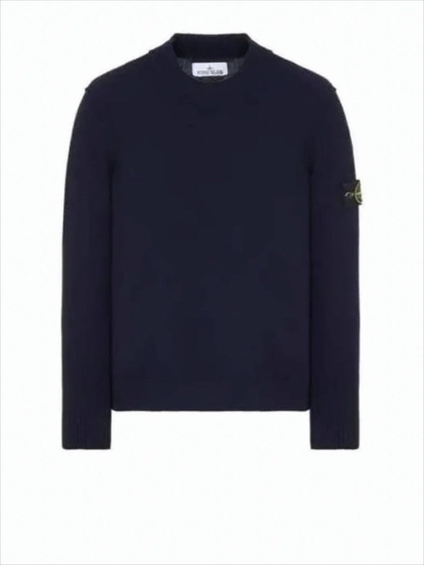 Stone Island Crew Neck Navy Blue Sweater
